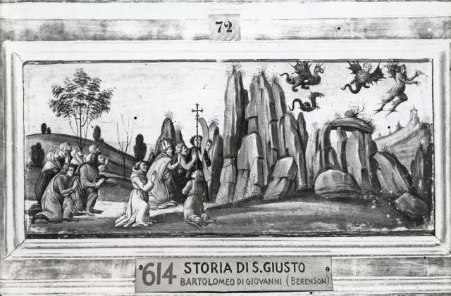 Archivio fotografico dei Musei Vaticani — Frediani Vincenzo di Antonio - sec. XV/ XVI - San Giusto caccia i demoni — insieme, con cornice